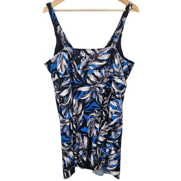 Swimsuits For All Womens Plus Size 26 Tropical One Piece Swimdress NWT - Picture 3 of 6